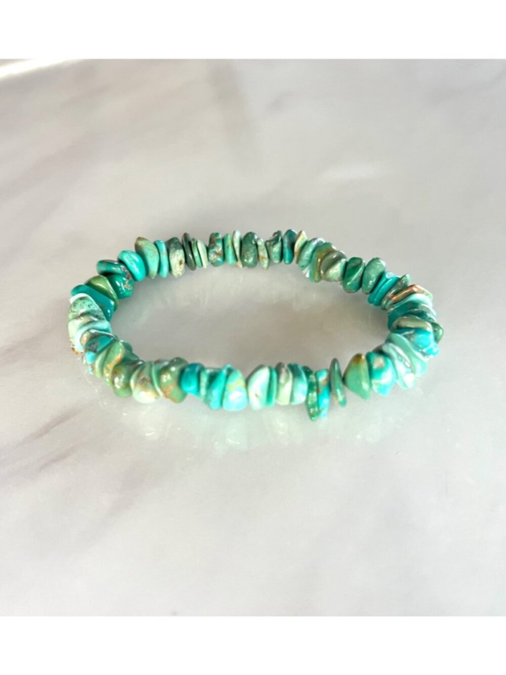 Mojave Turquoise Rock Beaded Stretch Bracelet